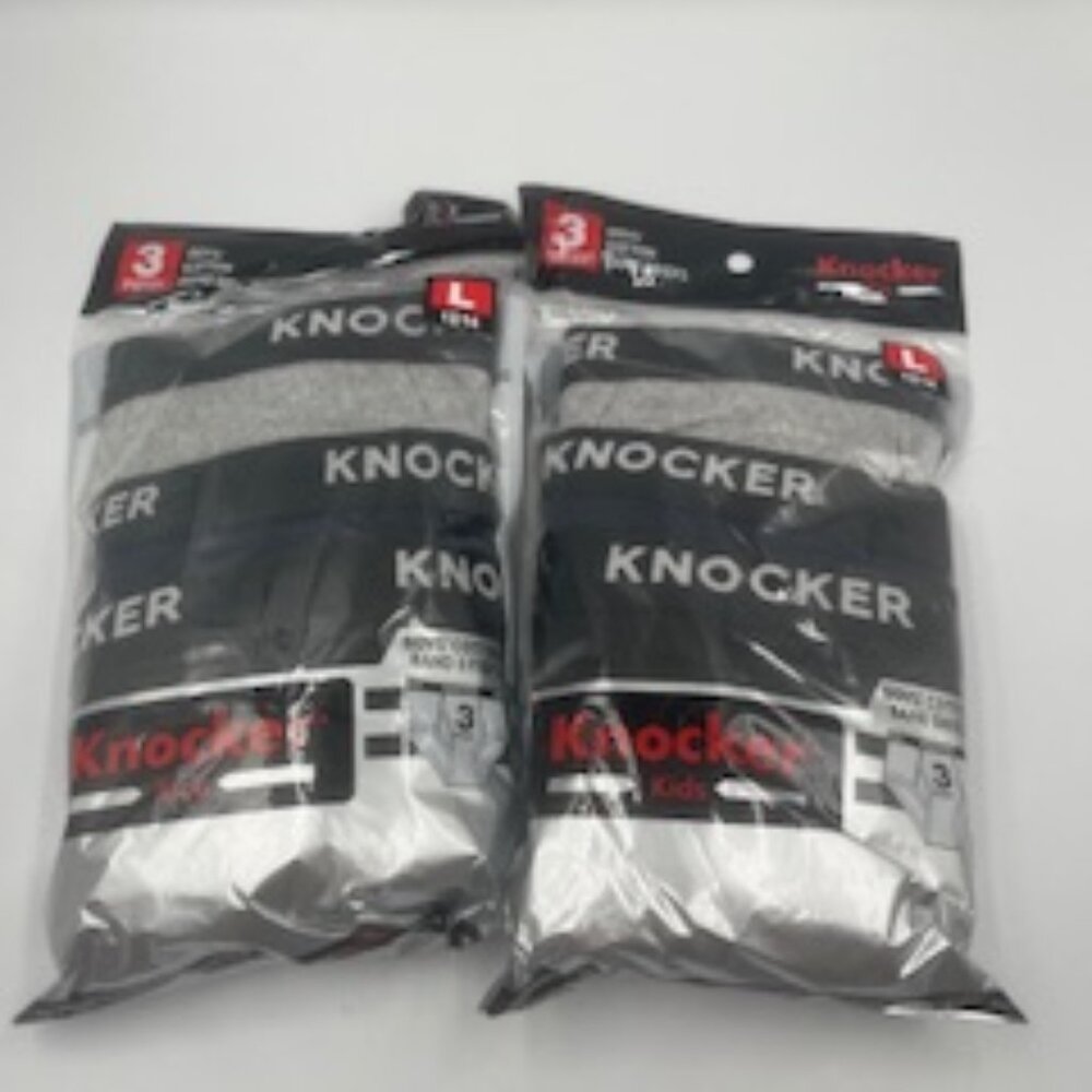 NEW Knockers Kids Cotton Briefs Boys 3 Piece Packages Set Of 2 Total 6 Sz LARGE